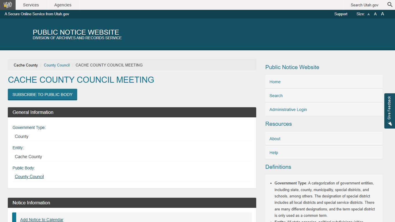 Notice Public Notice Website