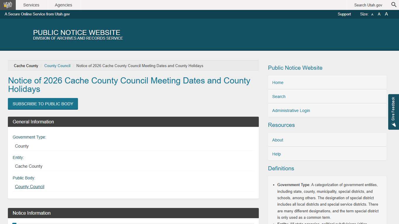 Notice Public Notice Website