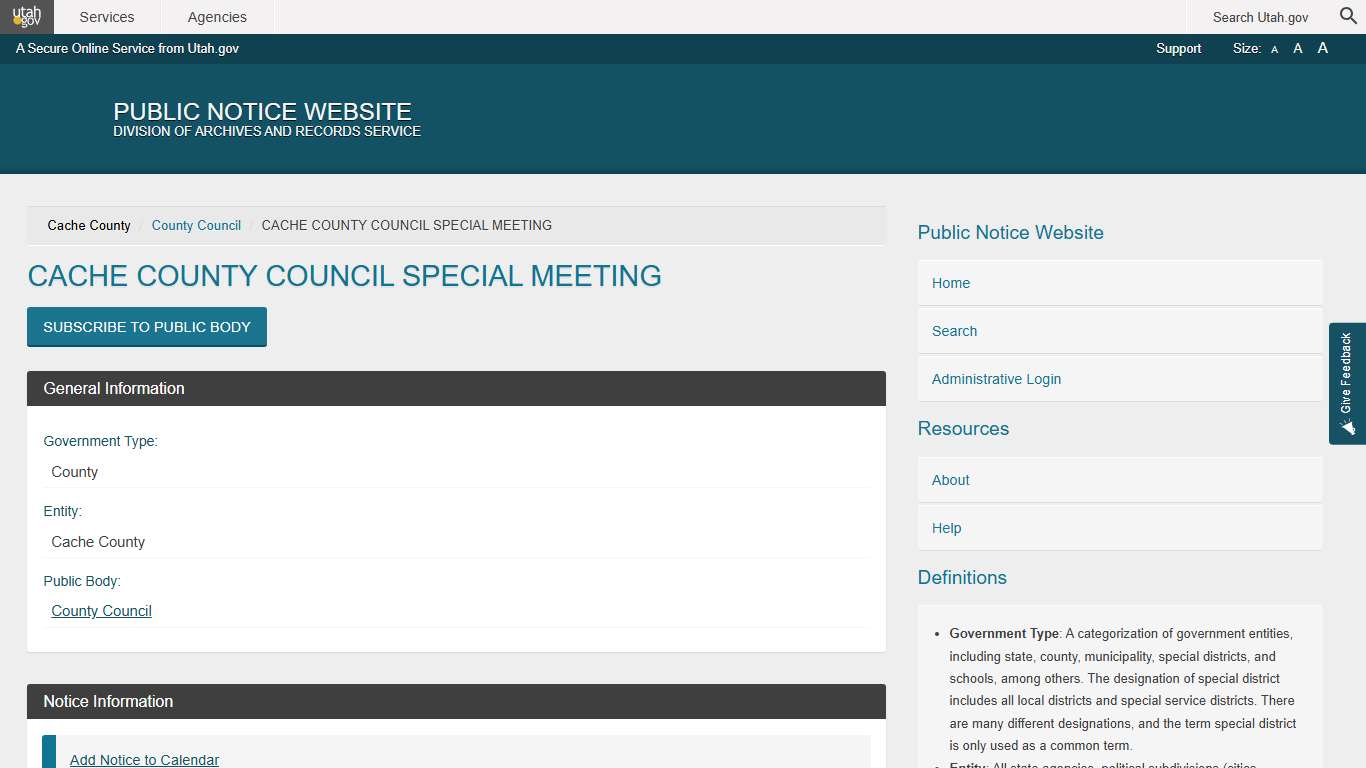 Notice Public Notice Website